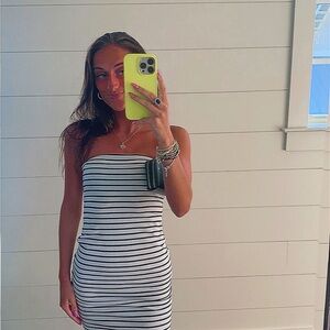 SHEIN Black and White Striped Maxi Dress